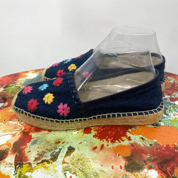 Jack Rogers 1960‎ Espadrille Loafer Flats Womens Size 8M Blue Floral Canvas Slip - Picture 6 of 12